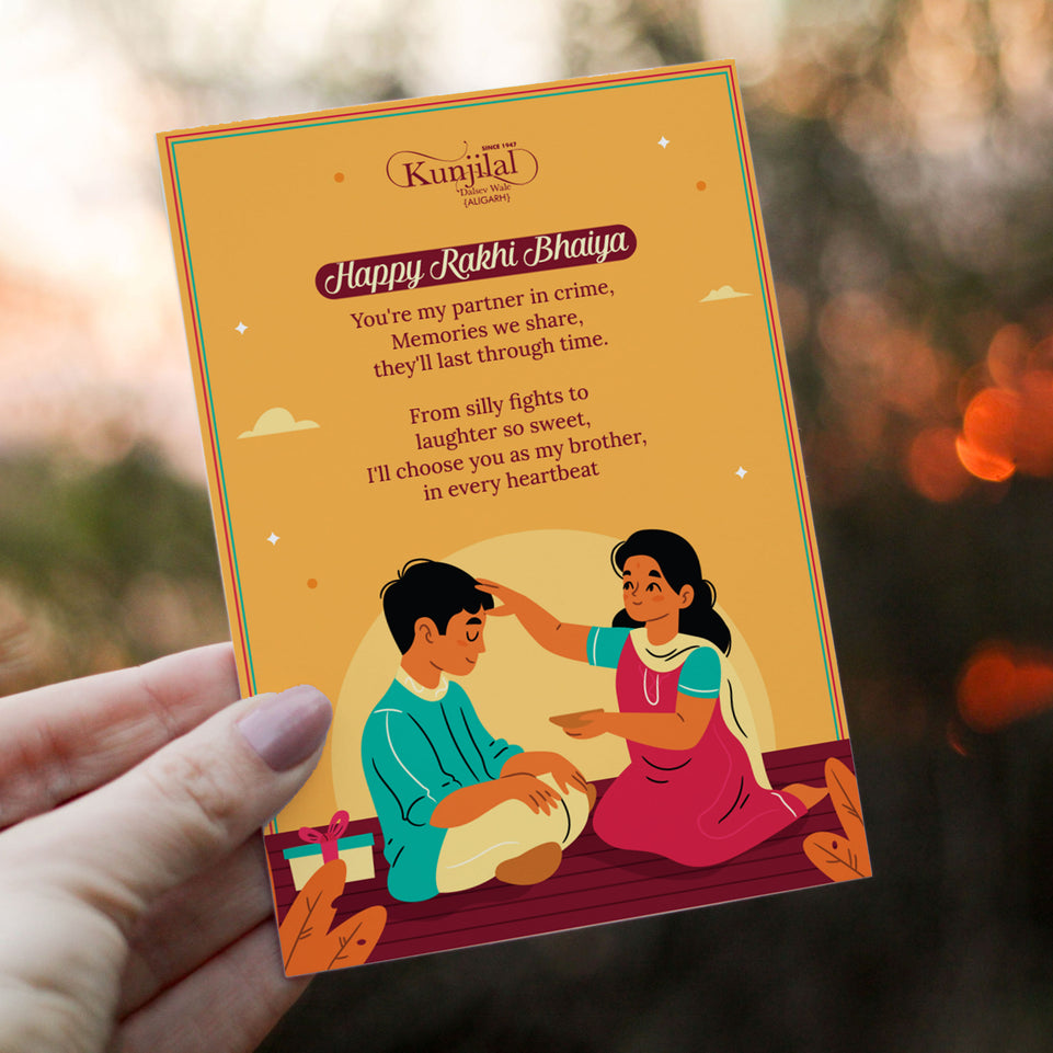 Saanjh Eco-Friendly Seed Rakhi Set (1 Seed Rakhi + Roli Chawal + Greeting Card )